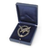German military interest eagle badge with fitted box, impressed marks to the reverse of the badge :