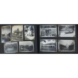 Early 20th century social history black and white photographs housed in an album, some in the Middle