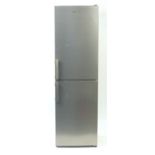 Silver Grundig fridge freezer, model GKF15810N, 181cm H x 54cm W x 56cm D