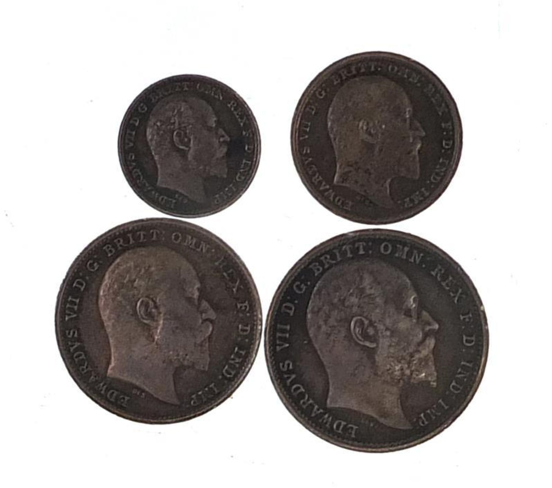 Edward VII 1908 Maundy money coin set : - Bild 2 aus 2