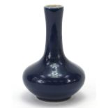 Chinese porcelain vase having a blue glaze, 14.5cm high :