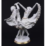 Karl Tutter for Hutschenreuther, German gilded porcelain figure of two dancers, 28.5cm high :