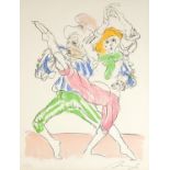 Alfred Hrdlicka - Two dancers, pencil signed print in colour, limited edition 347/350, details