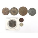 Foreign coinage including 1835 half Anna :