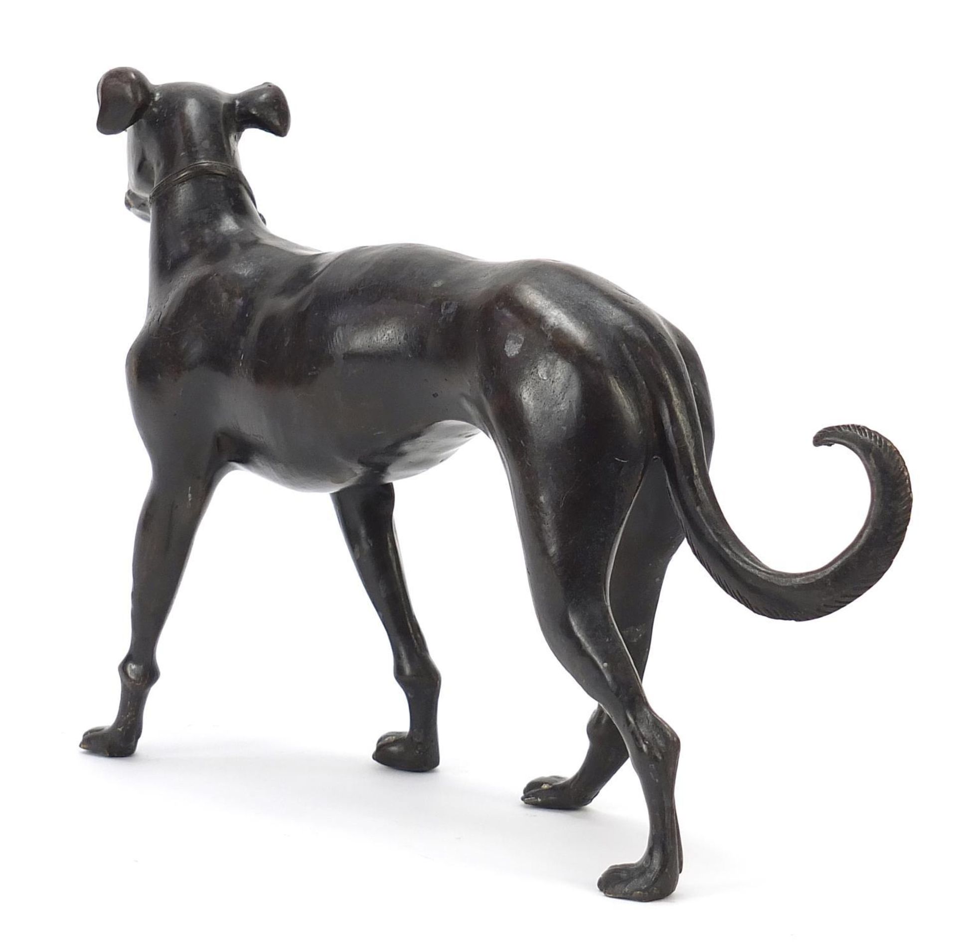 Large patinated bronze Great Dane, 31cm in length : - Image 2 of 3