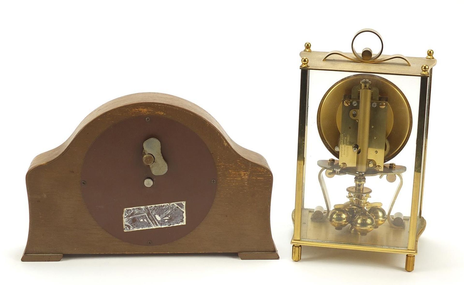 Smith's mantle clock and a Kundo anniversary clock, the largest 22cm high : - Image 2 of 3