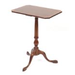 Redman & Hales mahogany and rosewood rectangular occasional table with tripod base, numbered 362
