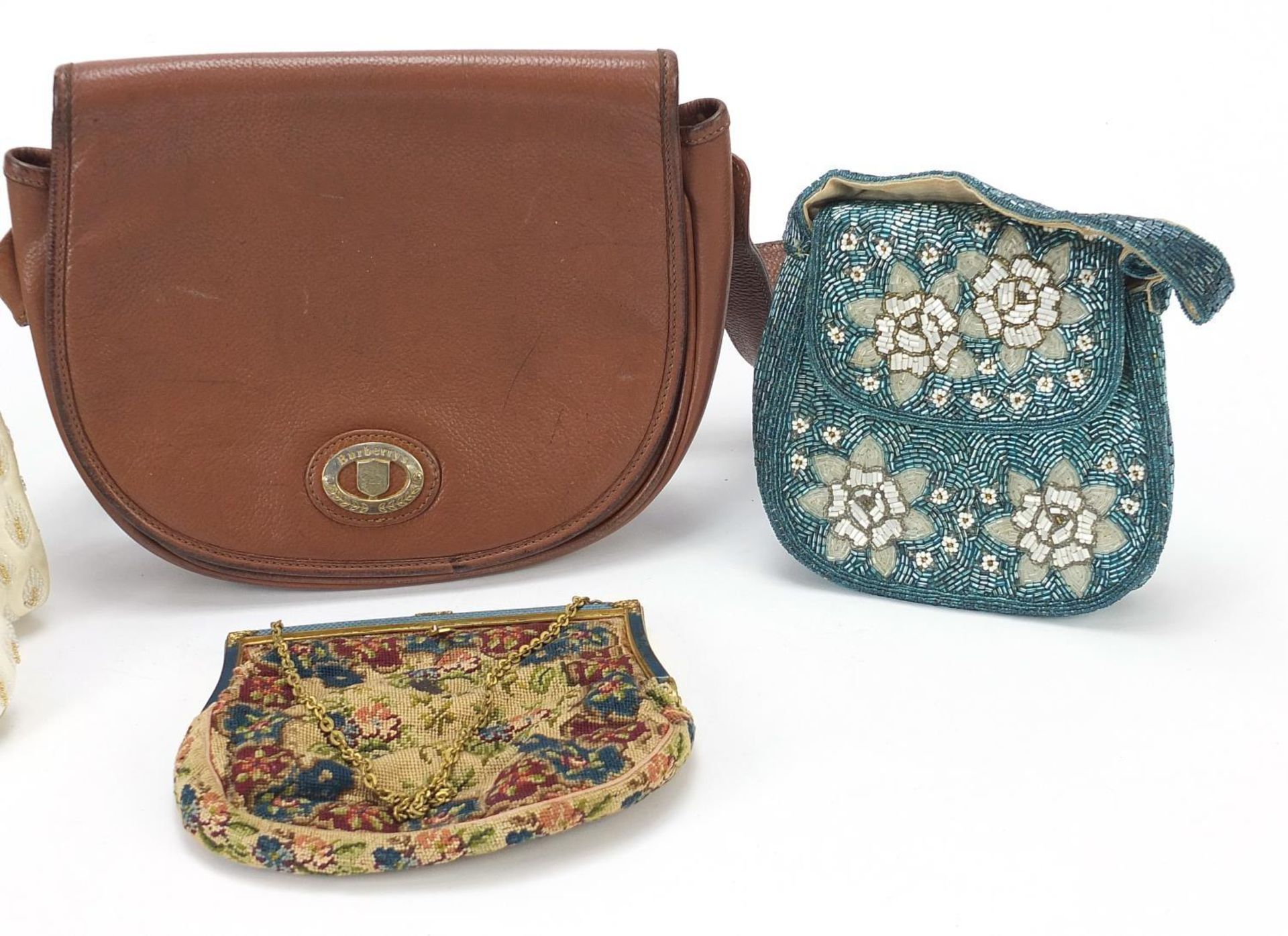 Four vintage and later ladies bags including Burberrys and beadwork, the largest approximately - Image 3 of 6