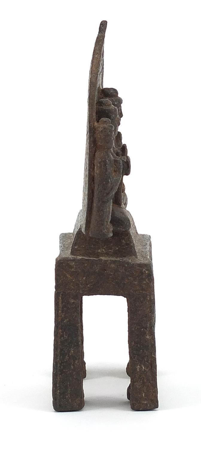 Chinese iron figure group of four deities, 15cm high : - Image 4 of 6