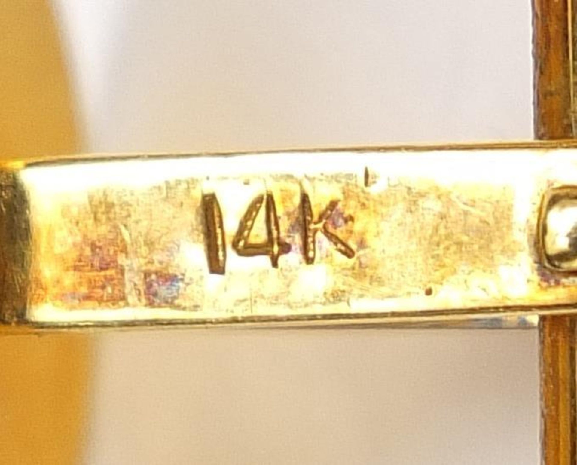 Pair of Chinese 14ct gold cufflinks, 2cm in diameter, 7.0g : - Image 3 of 3