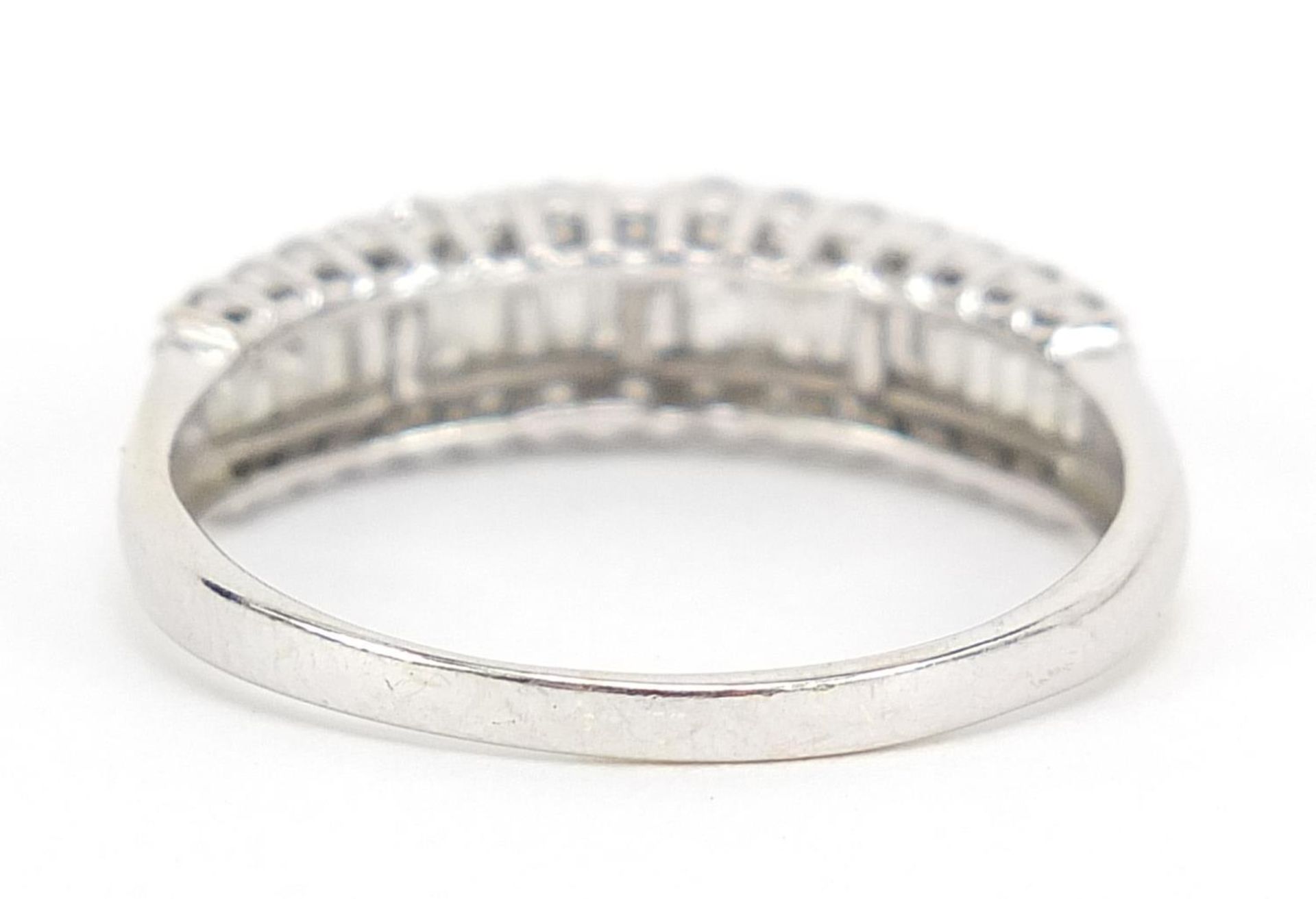 9ct white gold diamond half eternity ring, 1.0 carat in total, size W, 2.9g : - Image 3 of 4