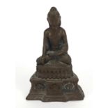 Indian bronzed figure of Buddha, 11cm high :