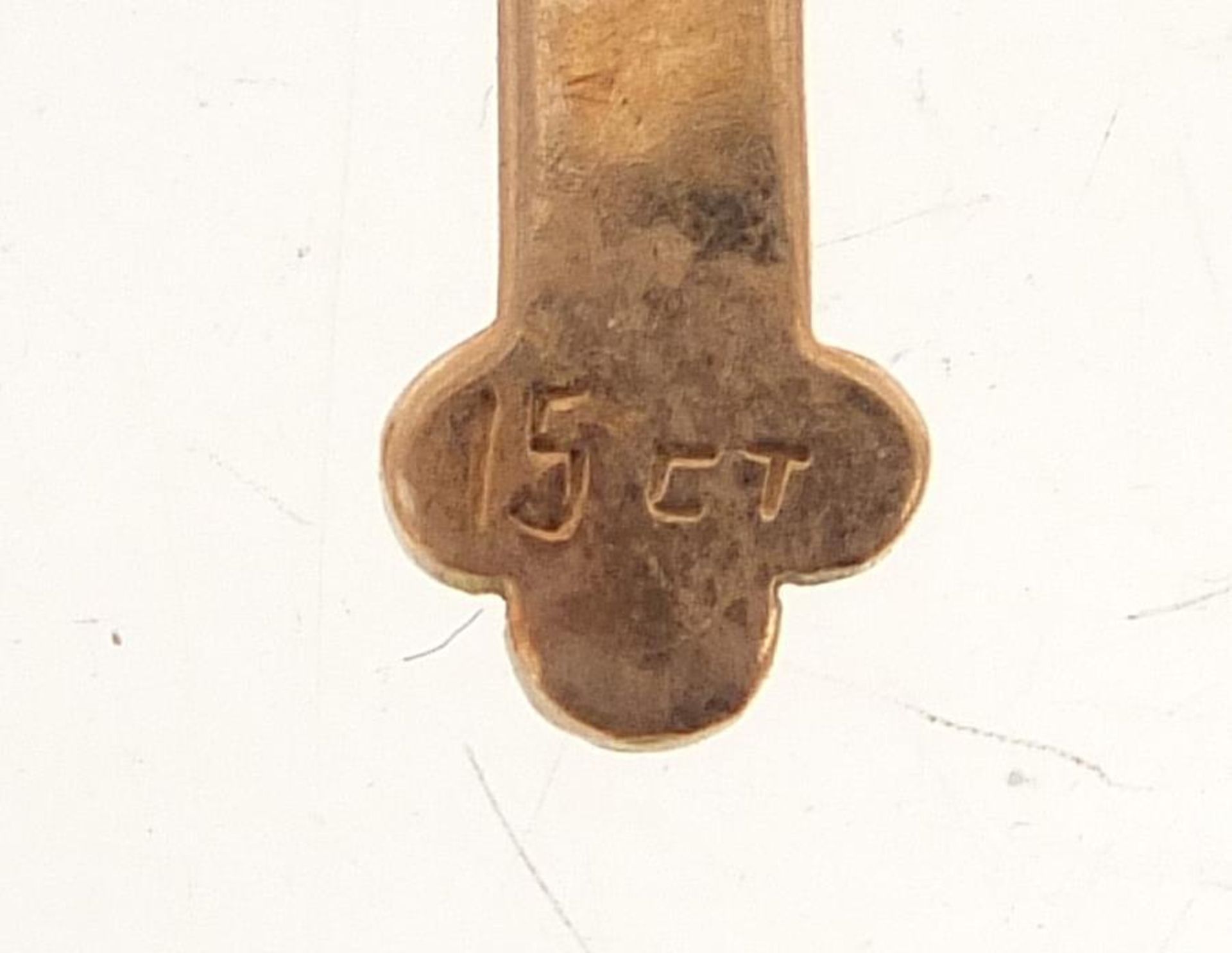 15ct gold cross pendant, 2cm high, 1.4g : - Bild 3 aus 3