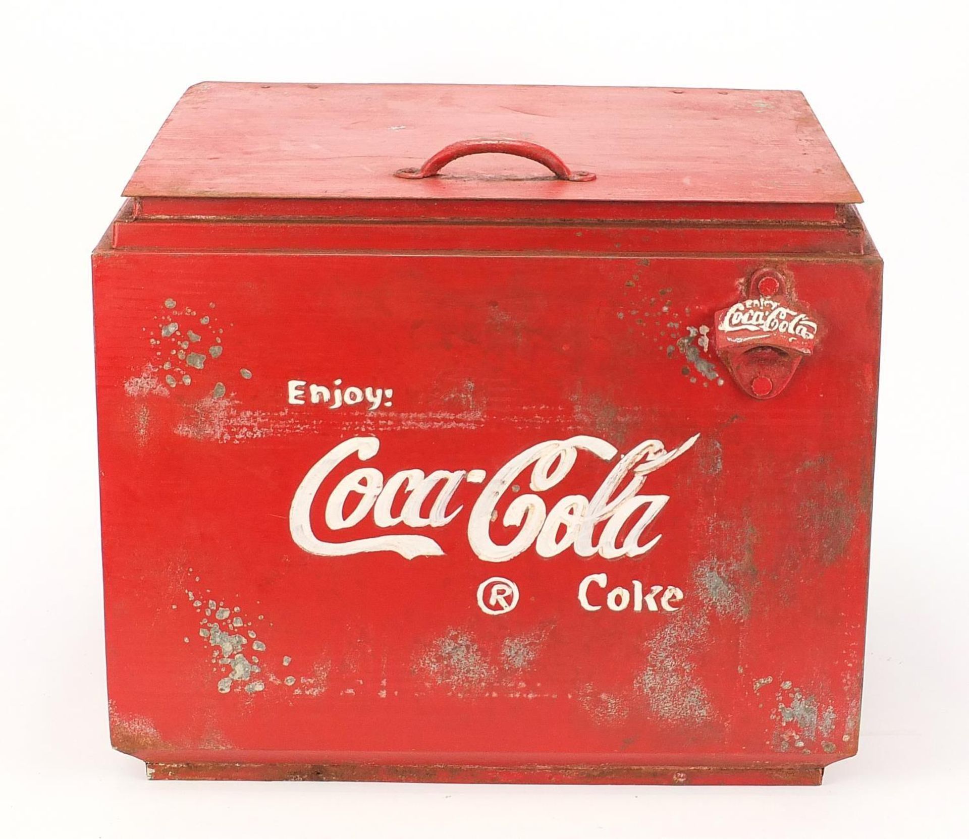 Advertising Coca Cola design ice cooler, 37.5cm H x 45.5cm W x 37cm D : - Image 2 of 5