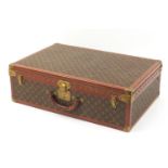 Louis Vuitton, early 20th century suitcase with lift out tray, various impressed marks to the