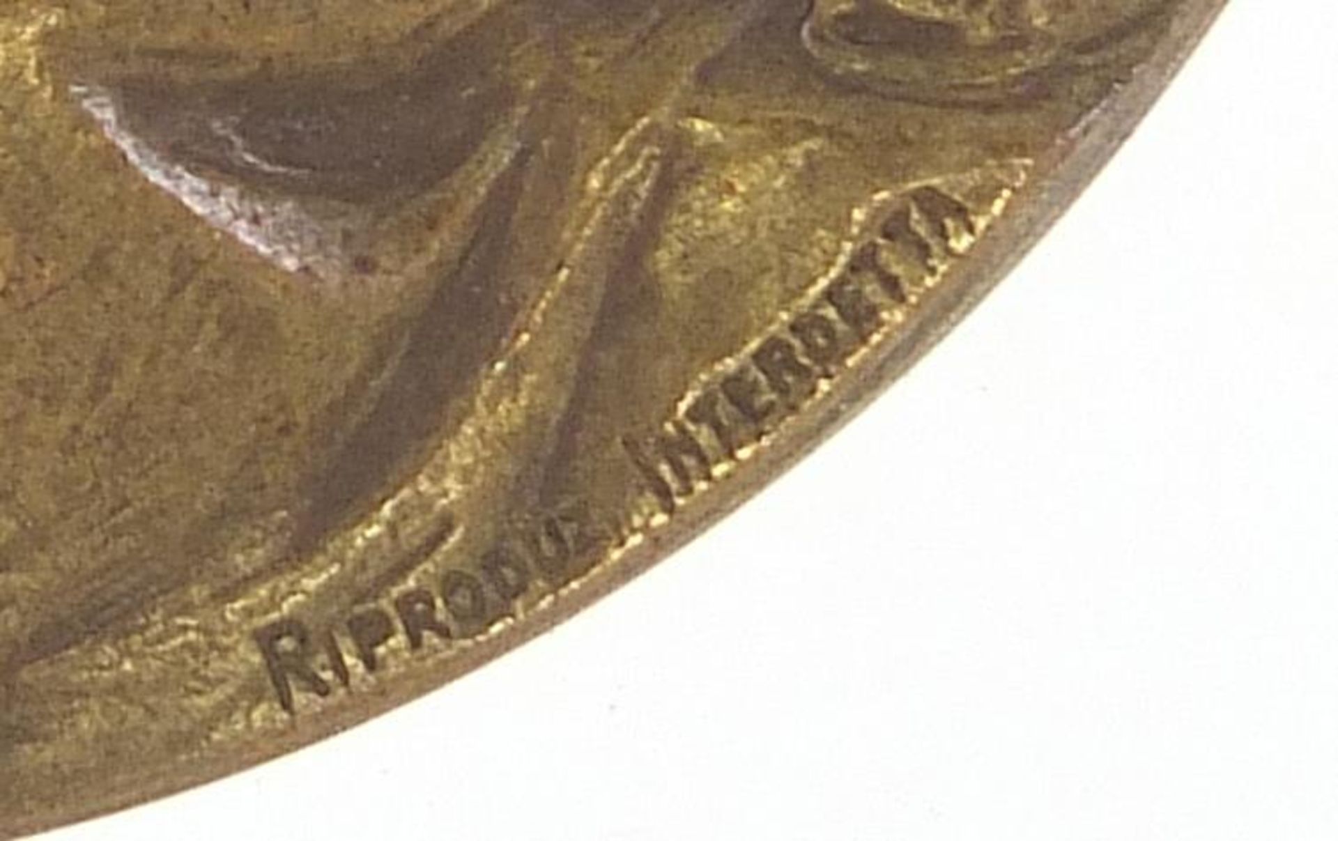 1906 Milan exhibition bronze medallion, 6cm in diameter : - Bild 2 aus 3