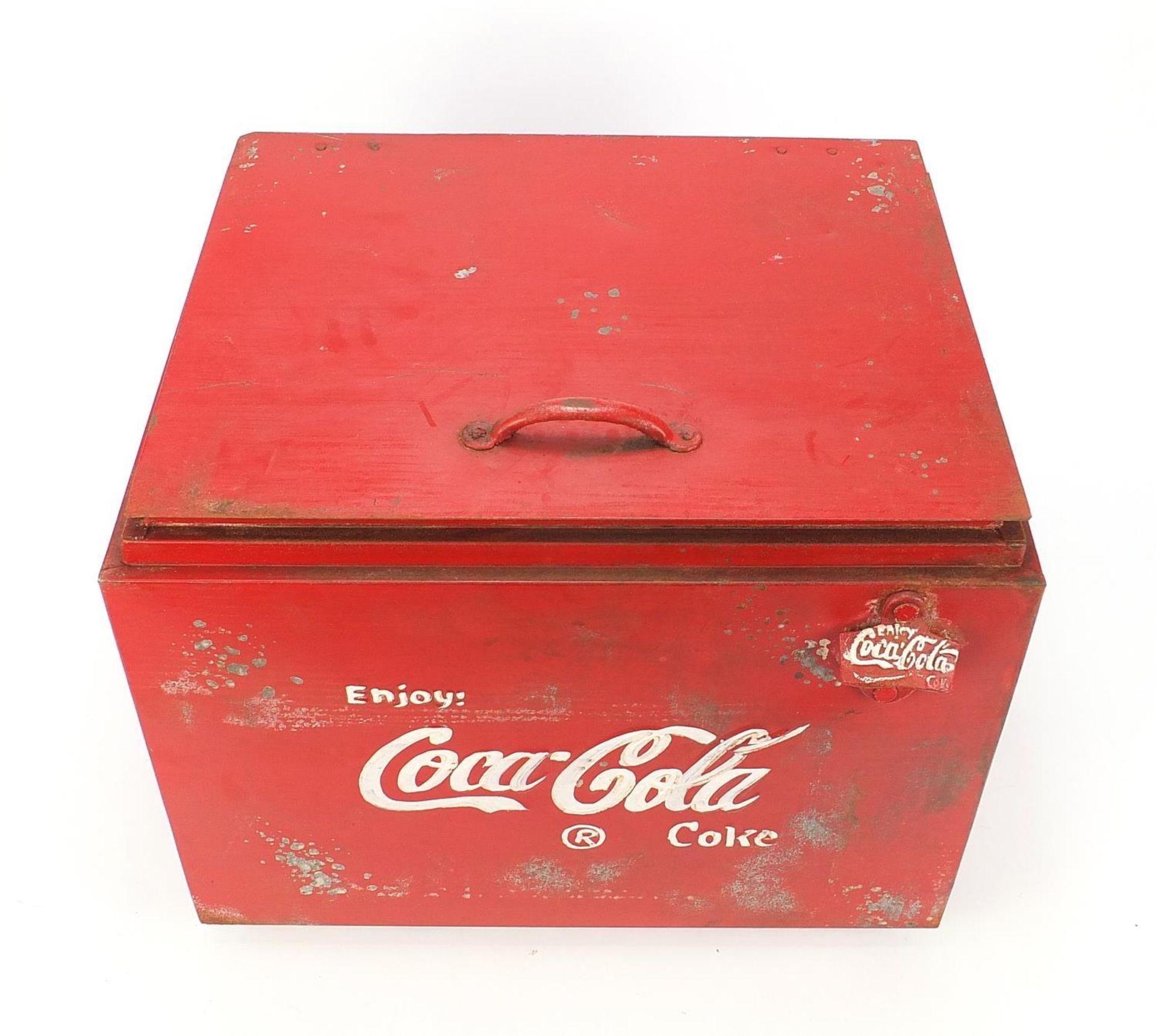 Advertising Coca Cola design ice cooler, 37.5cm H x 45.5cm W x 37cm D : - Image 3 of 5