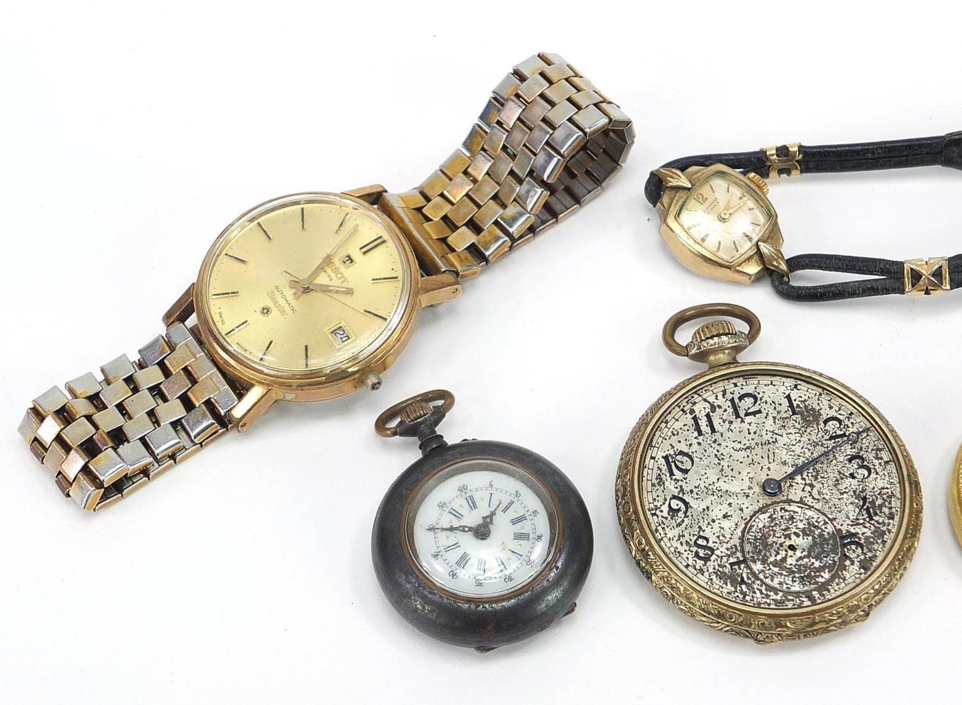 Vintage and later watches including Tissot Seastar, Waltham, Junghans and a gun metal pocket watch : - Image 2 of 7