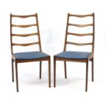 Pair of 1970's Scandinavian design rosewood occasional chairs, probably Danish, each 102cm high :