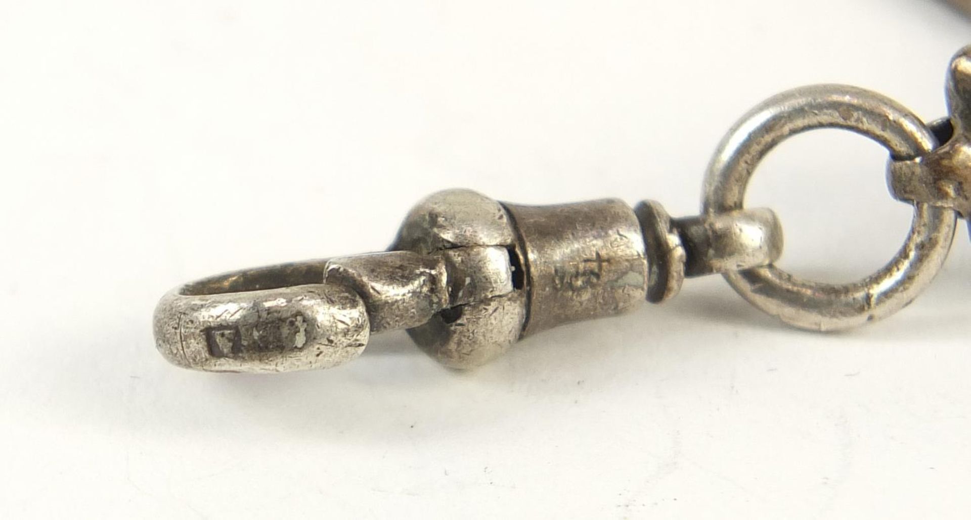 Victorian silver watch chain with tassels, 27cm in length, 21.3g : - Image 3 of 3