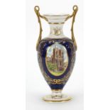 Spode twin handled vase commemorating the golden wedding anniversary of HM The Queen and HRH The
