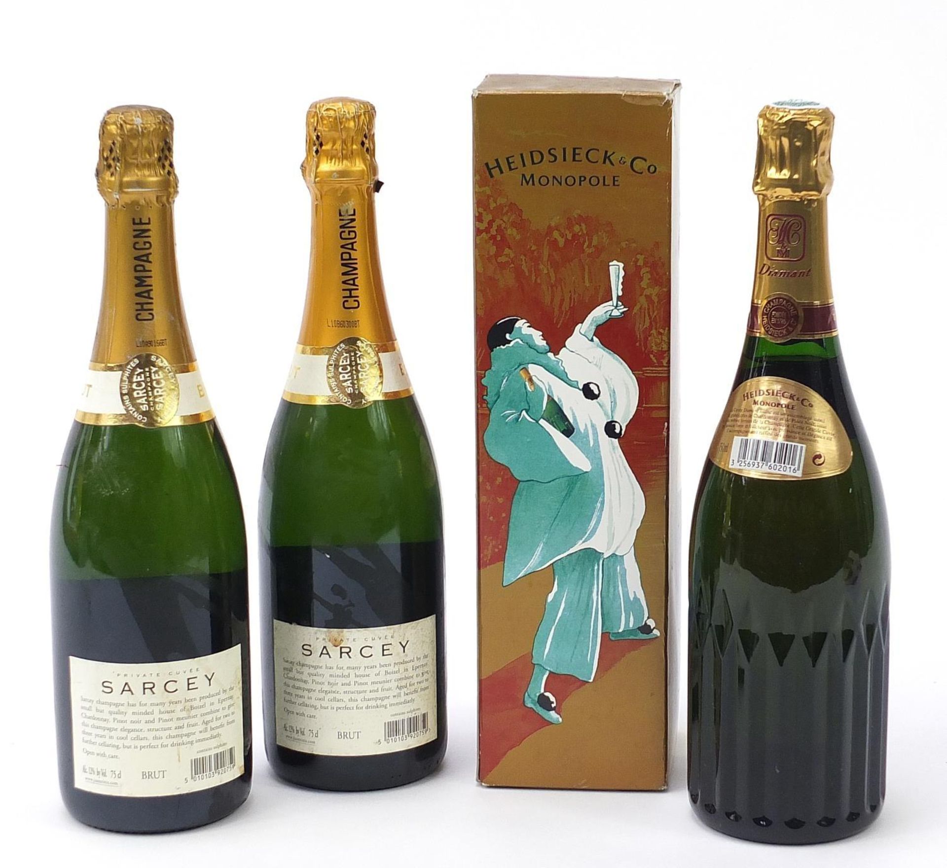 Three bottles of Champagne comprising two Justerini & Brooks Sarcey and Heidsieck & Co with box : - Image 4 of 4