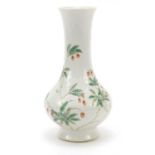 Chinese porcelain vase hand painted with peach trees, six figure character marks to the base, 19.5cm