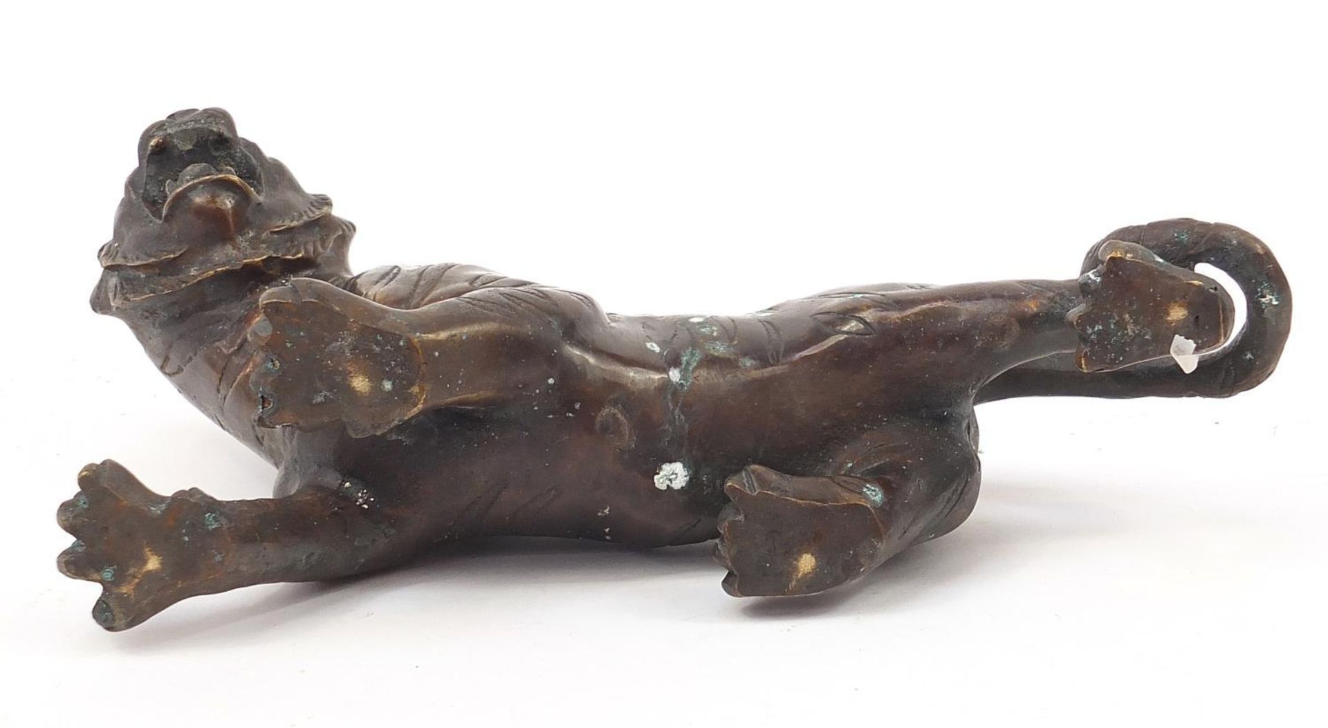 Japanese patinated tiger, 30cm in length : - Image 5 of 5