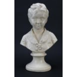 Antique style plaster bust of a young boy, 42cm high :