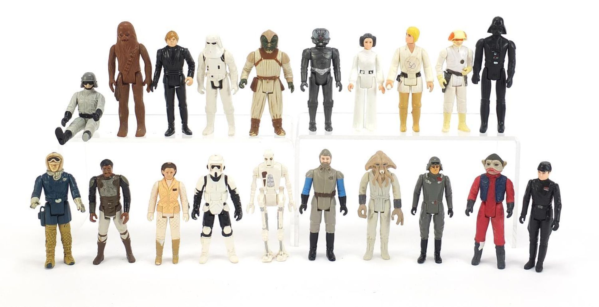 Twenty 1970's and later Star Wars action figures including Darth Vader and Stormtroopers :