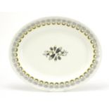 Eric Ravilious for Wedgwood, large oval platter decorated with fish, 37cm wide :