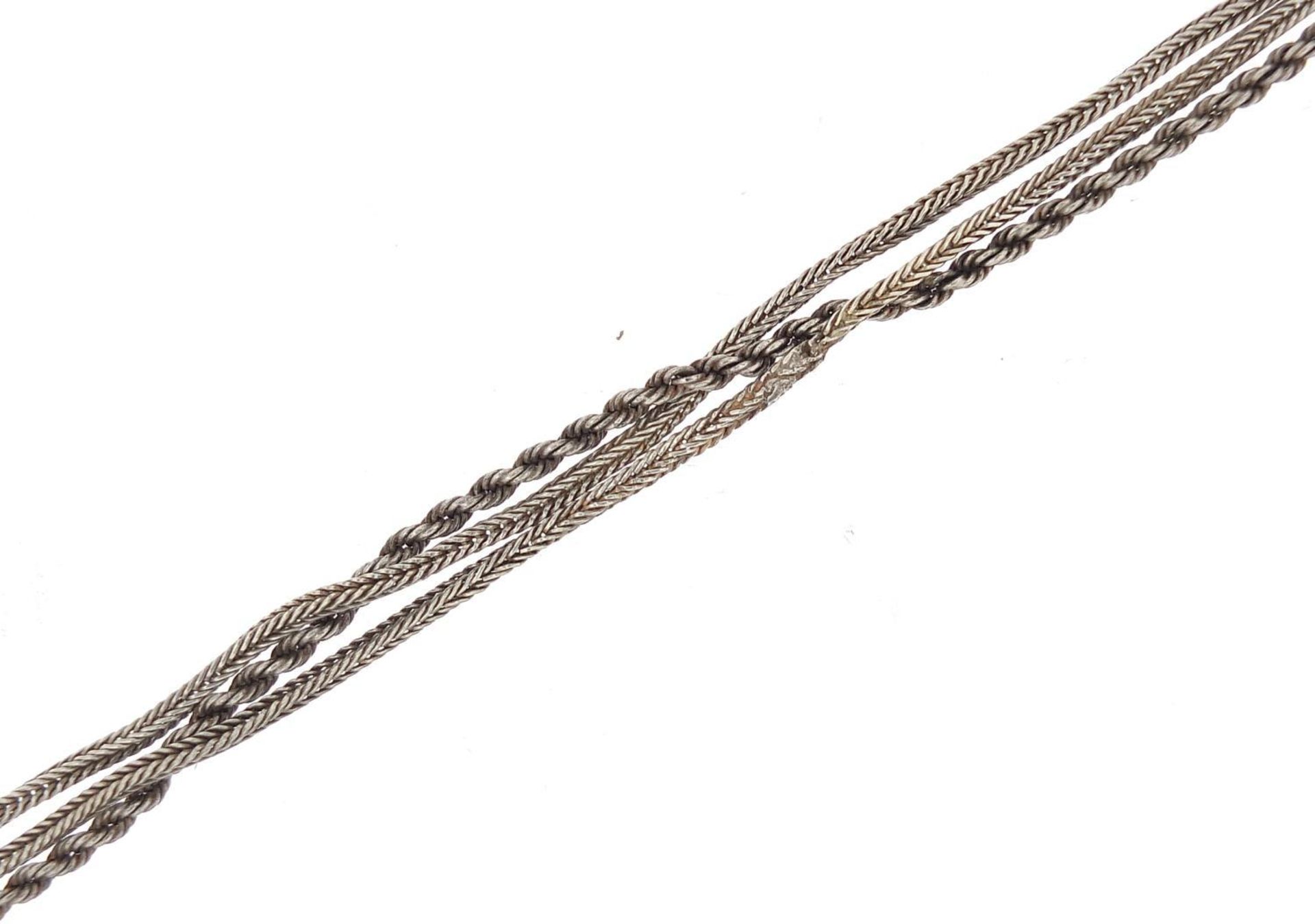 Victorian silver watch chain with tassel, 27cm in length, 18.0g : - Image 2 of 3