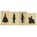 Royal Naval Captain Underwood Military interest silhouette of him and his wife, in earlier and