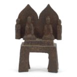 Chinese iron figure group of four deities, 15cm high :