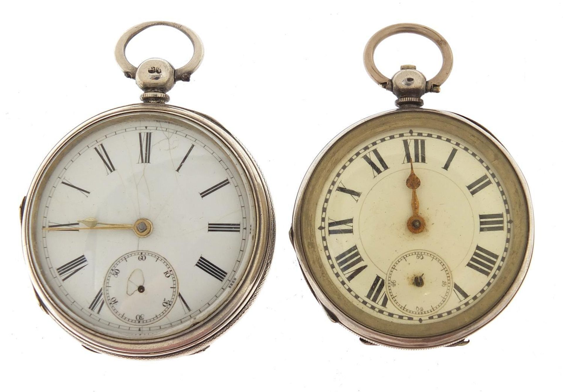 Two gentlemen's silver open face pocket watches, including J Carter with fusée movement, 50mm and