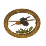 Essex Crystal design brooch depicting a pheasant in flight with gilt metal mount, 4cm wide, 10.5g :