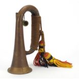 Military interest brass bugle, 29.5cm high :