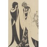 Two females, woodblock print, Kim Howard Galleries label verso, mounted, framed and glazed, 22cm x