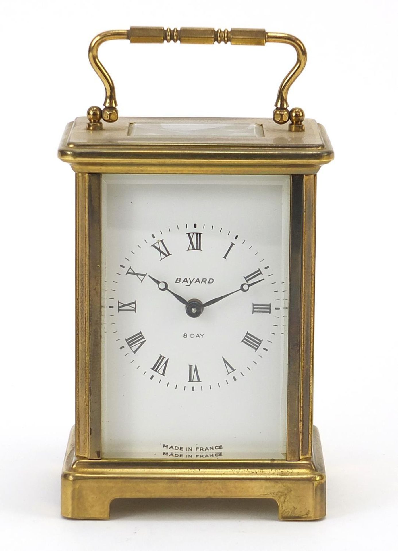 Bayard eight day brass cased carriage clock, 11.5cm high : - Bild 2 aus 8