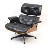 Charles & Ray Eames for Herman Miller, vintage rosewood veneered bent plywood and metal framed