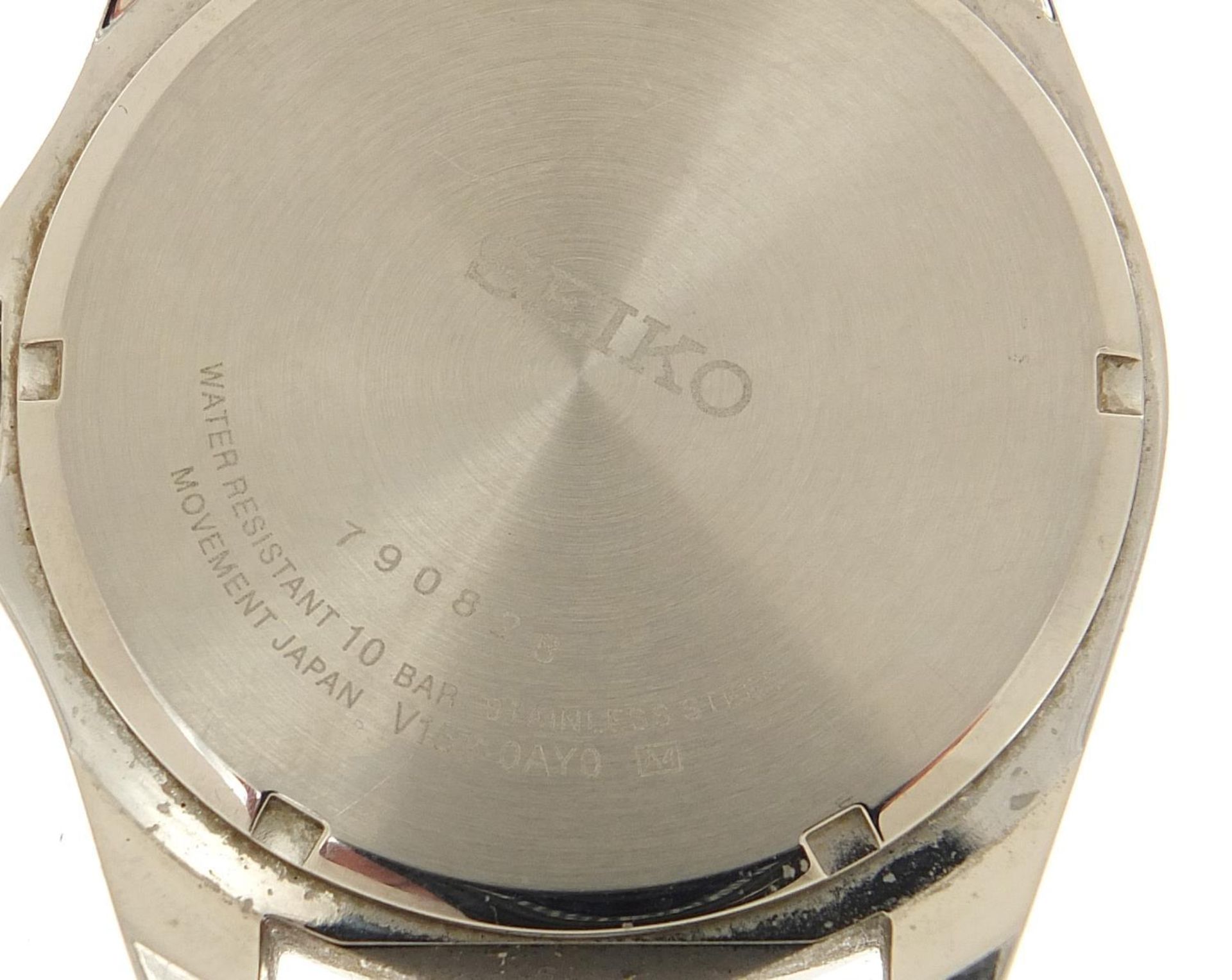 Seiko Solar, gentlemen's 100m diver's quartz wristwatch with day/date aperture, V158-0AYO with box - Image 6 of 8