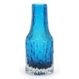 Geoffrey Baxter for Whitefriars, kingfisher blue bottle vase, 20.5cm high :