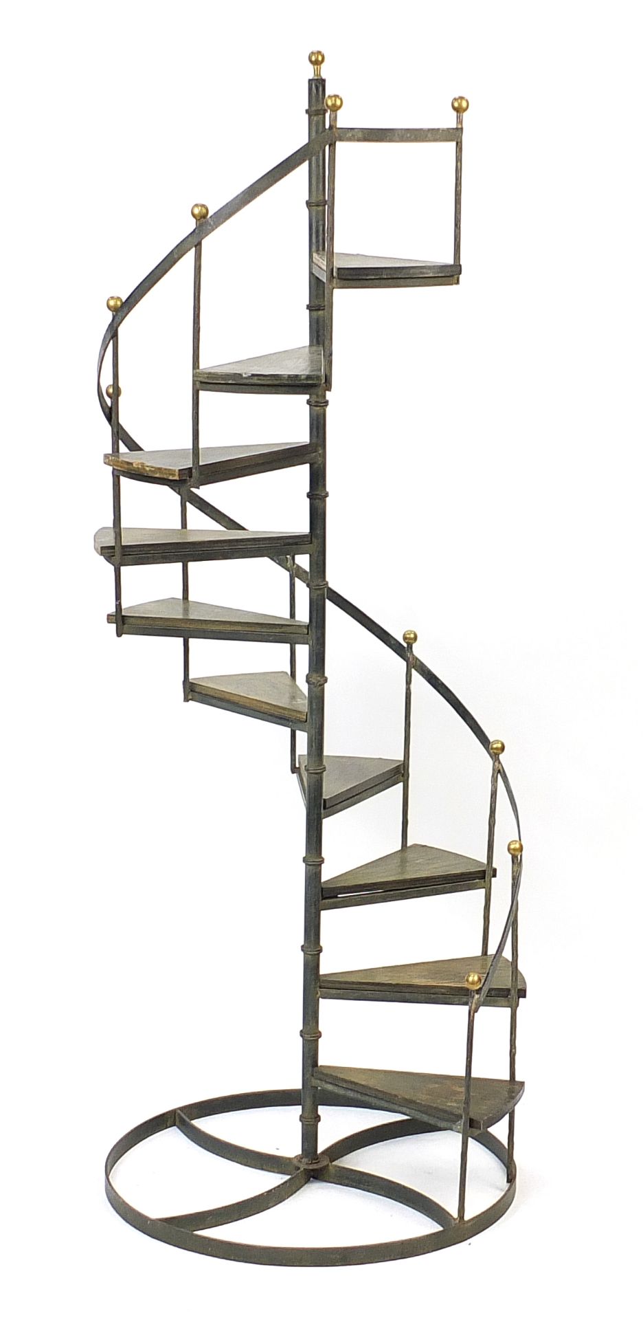 Wrought iron library spiral staircase, 210cm high