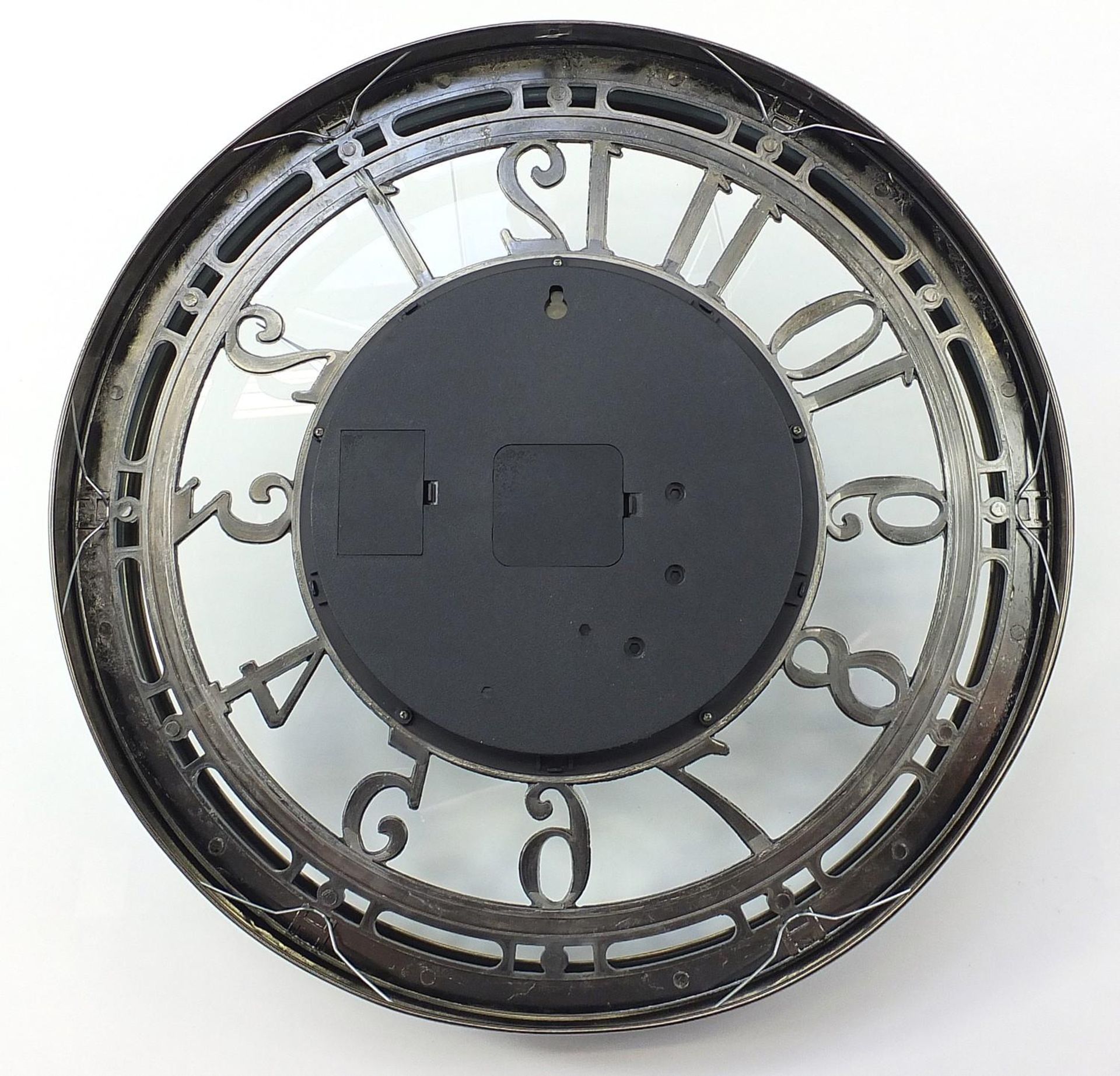 Modernist skeleton design wall clock with Arabic numerals, 52cm in diameter : - Image 2 of 2