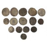 Fifteen Roman coins including denarii, the largest each approximately 2.5cm in diameter, 45.8g :