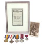British military World War I four medal group relating to R H Edwards of the Royal Field Artillery