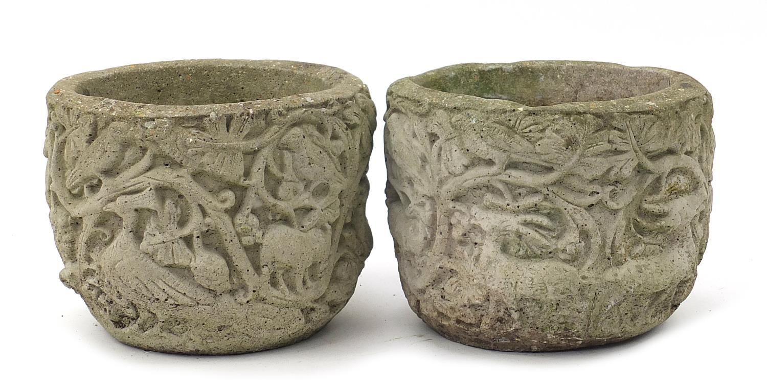 Two pairs of stoneware garden planters, the largest 23cm high : - Image 7 of 9