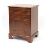Redman & Hales Georgian design mahogany four drawer chest with pierced handles and bracket feet,