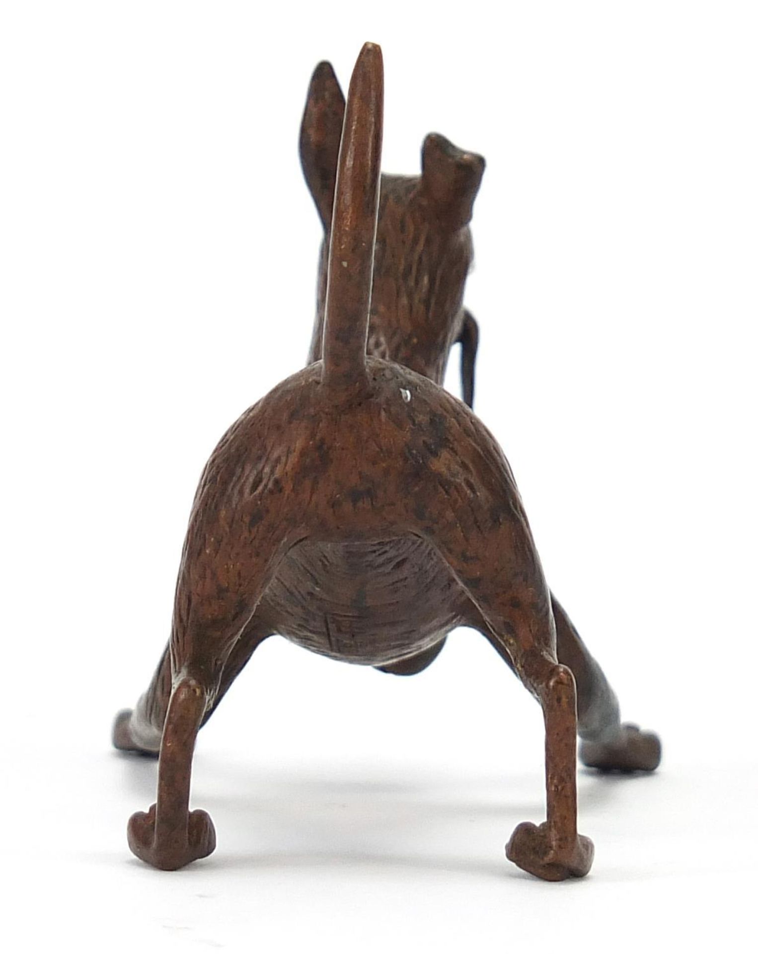 Japanese patinated bronze dog, character marks to the underside, 6cm in length : - Image 5 of 8