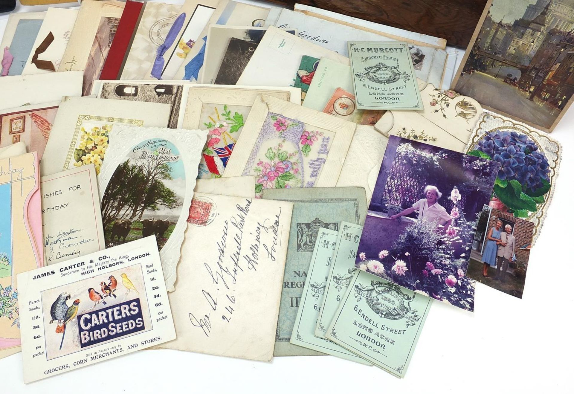 Collection of Victorian and later ephemera housed in a rosewood box including an album with - Image 5 of 7